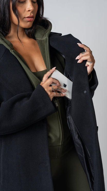 Caitlin Wool Coat in Black - view 5