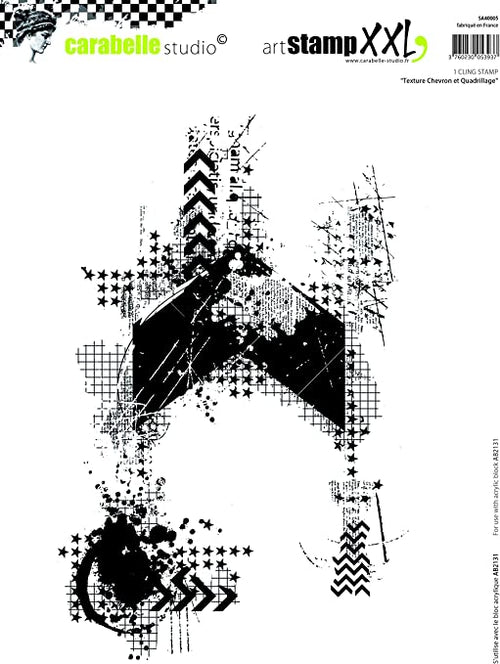 Carabelle Studio Cling Stamp XXL A4 - "Texture Chevron et Quadrillage" by Birgit Koopsen