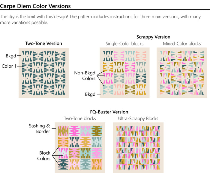 Carpe Diem Quilt Pattern | Eudaimonia Studio