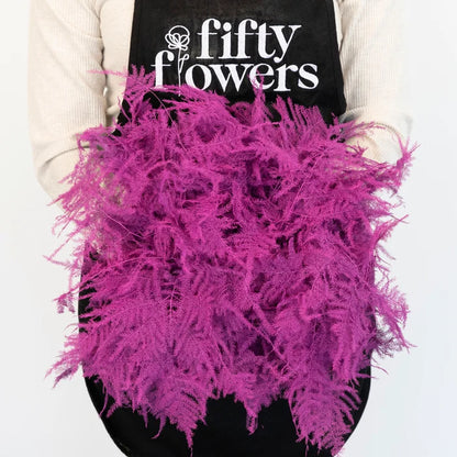 Cerise Enhanced Plumosa Fern Greenery Apron - Image