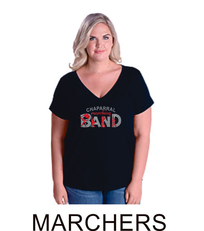Chap Band Curvy Ladies Tee- 4 Designs- Matte or Glitter