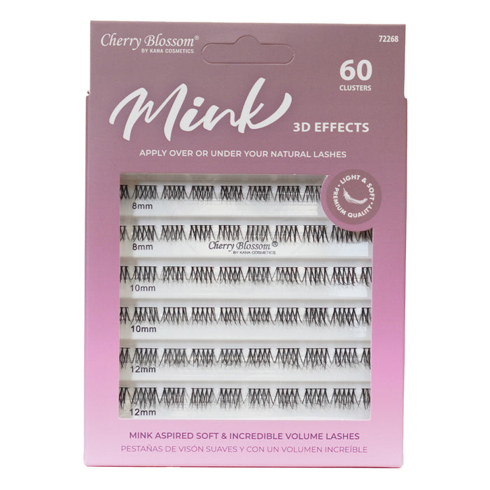 Cherry Blossom 3D Effects Mink Cluster Eyelashes 60pcs