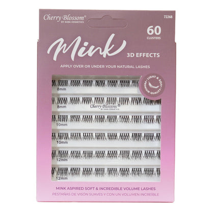 Cherry Blossom 3D Effects Mink Cluster Eyelashes 60pcs