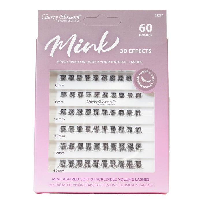 Cherry Blossom 3D Effects Mink Cluster Eyelashes 60pcs