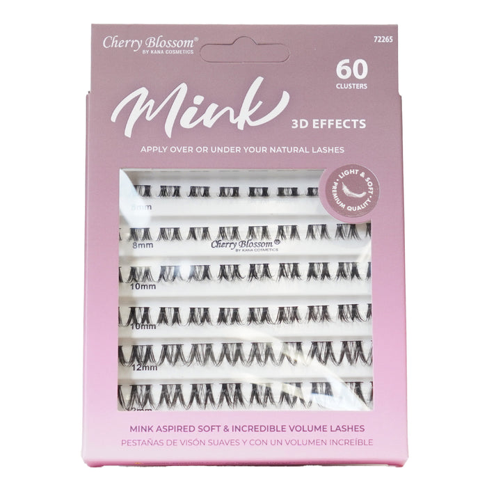 Cherry Blossom 3D Effects Mink Cluster Eyelashes 60pcs