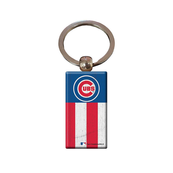 Chicago Cubs Wooden Flag Keychain