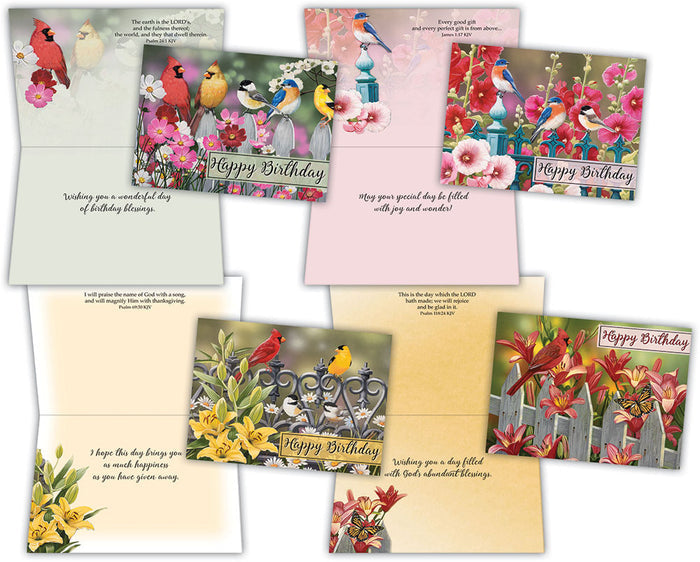 Christian Birthday Cards by Shared Blessings- Birds, 12 Cards and Envelopes