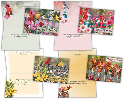 Christian Birthday Cards by Shared Blessings- Birds, 12 Cards and Envelopes