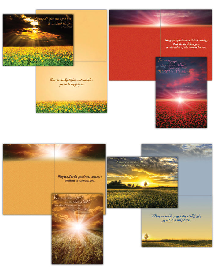 Christian Thinking of You Cards by Shared Blessings- Sunsets, 12 Cards and Envelopes
