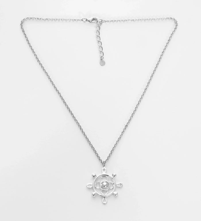 Compass Navigation Pendant Silver - Yelena Noah Designs