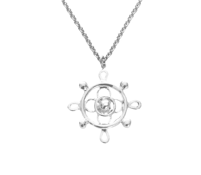 Compass Navigation Pendant Silver - Yelena Noah Designs