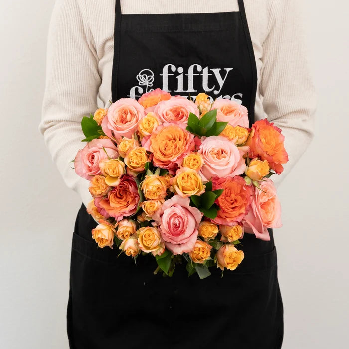 Coral Gardens Flower Bouquet Apron - Image