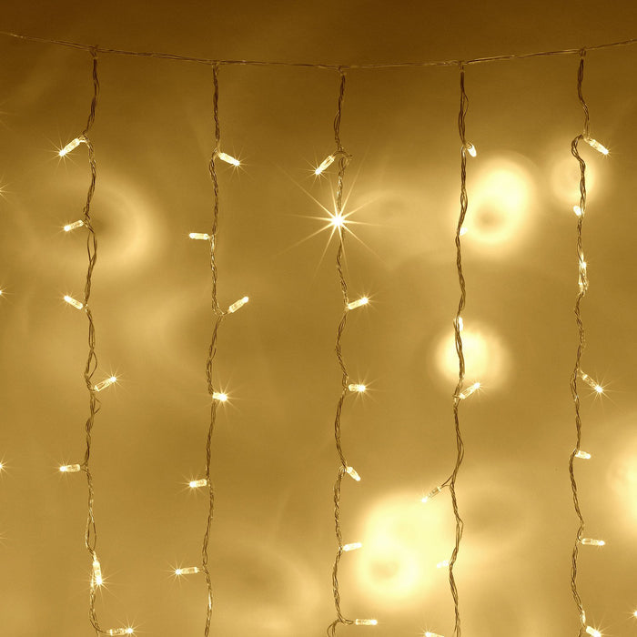 Core Connect 6m x 3m 864 Warm White Connectable Curtain Lights Clear Cable