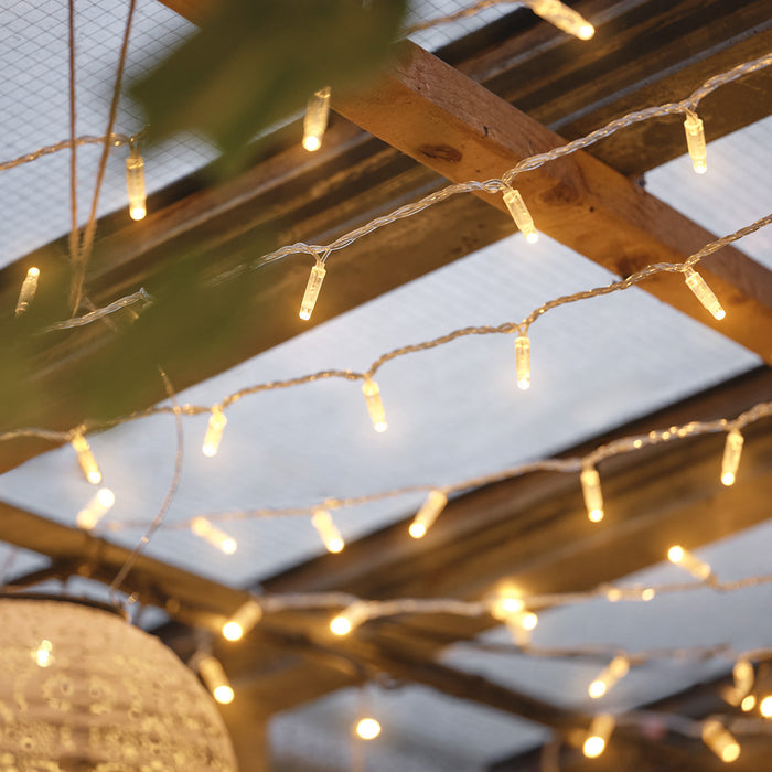 Core Connect 6m x 3m 864 Warm White Connectable Curtain Lights Clear Cable