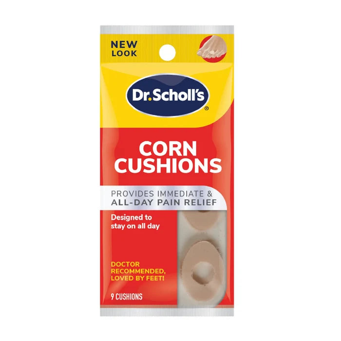 Dr. Scholl’s Corn Cushions package with beige corn-cushion pads