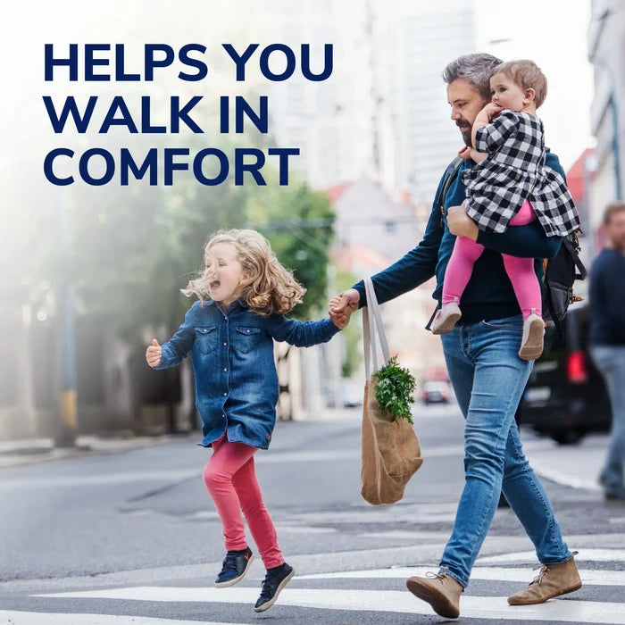 Family walking in comfort on a city street