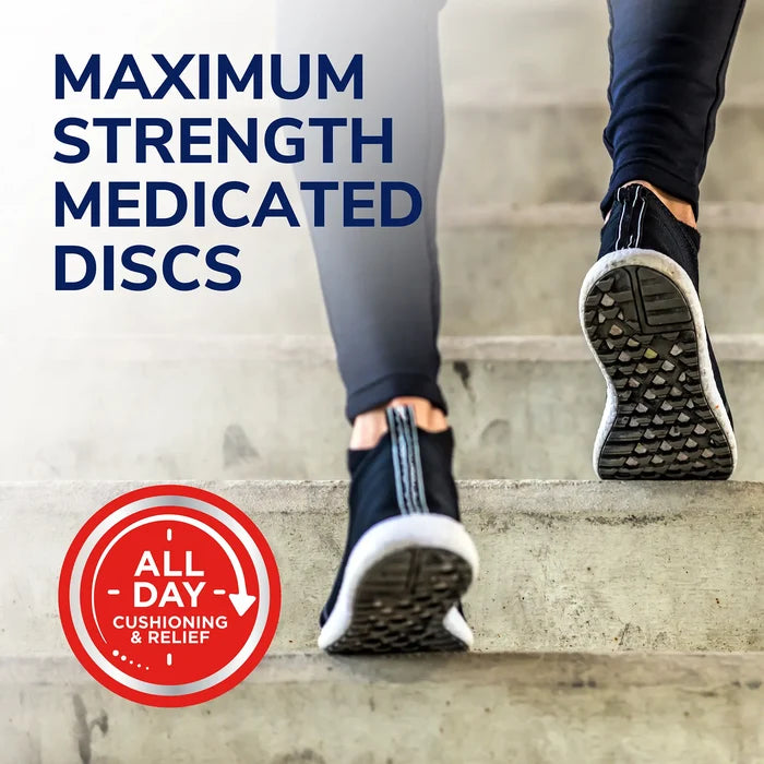 Corn removers maximum strength medicated discs graphic with walking foot