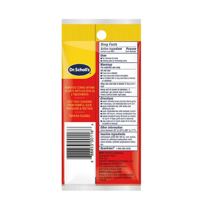 Dr. Scholl's Corn Removers box back with drug facts and directions