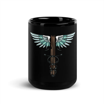 Cowgirl Caduceus- Black Glossy Mug