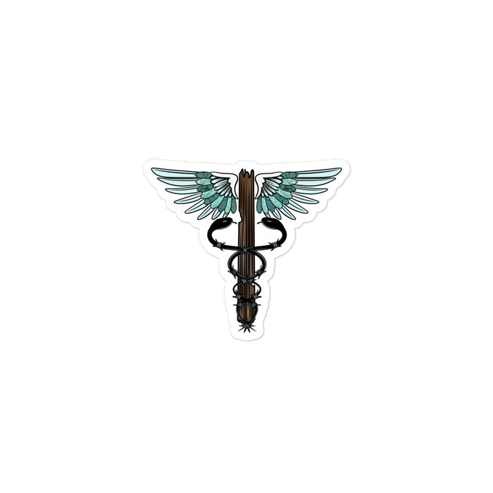Cowgirl Caduceus- Bubble-free stickers