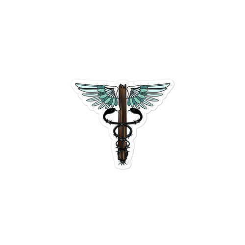 Cowgirl Caduceus- Bubble-free stickers