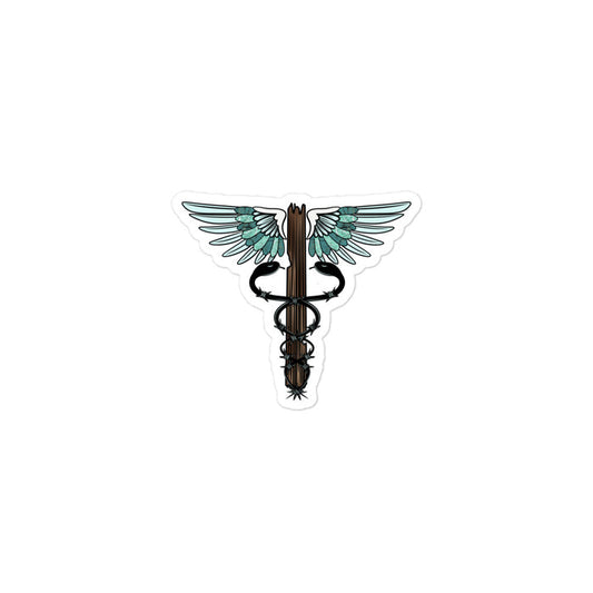 Cowgirl Caduceus- Bubble-free stickers