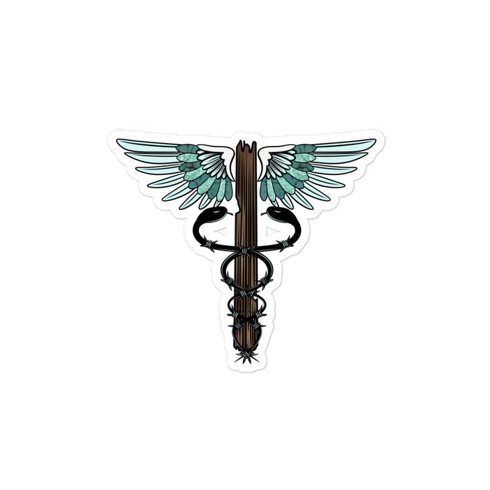 Cowgirl Caduceus- Bubble-free stickers