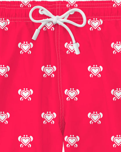Stoff-Detail der Crabby Crab Badehose aus recyceltem PET, Noah*s Ocean