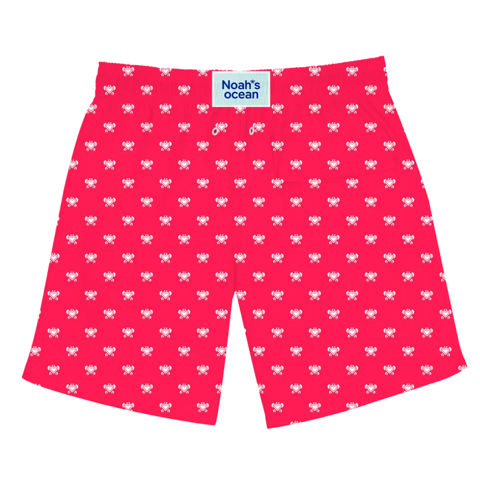 Nachhaltige Herren-Badehose aus recyceltem Material – Modell Crabby Crab von Noah*s Ocean.