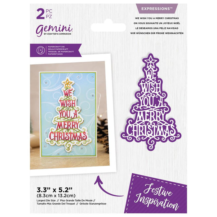Crafter's Companion - Gemini Expressions Dies - We Wish You A Merry Christmas. Available at Embellish Away located in Bowmanville Ontario Canada.