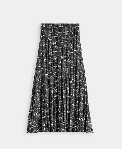 Crinkle Pleat Midi Skirt