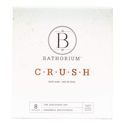Box of Bathorium CRUSH BathSoak GiftSet 8 x 120g(4oz)packets