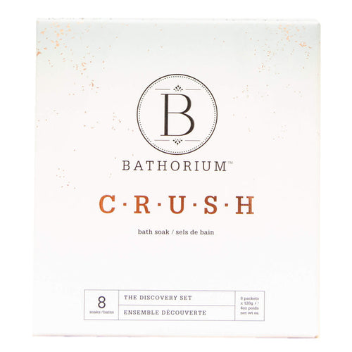 Box of Bathorium CRUSH BathSoak GiftSet 8 x 120g(4oz)packets