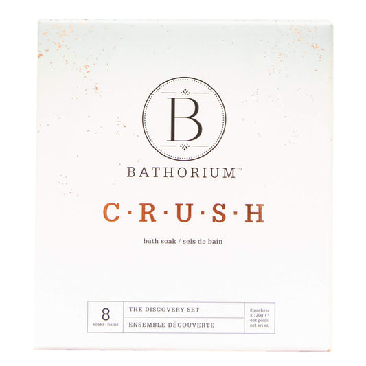 Box of Bathorium CRUSH BathSoak GiftSet 8 x 120g(4oz)packets