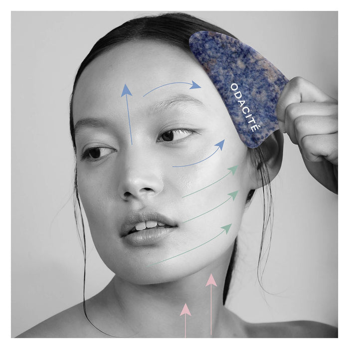 Odacite CrystalContourGuaSha BlueSodalite Lifestyle