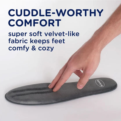 Gray velvet-like memory foam insole, hand-held arch and heel support