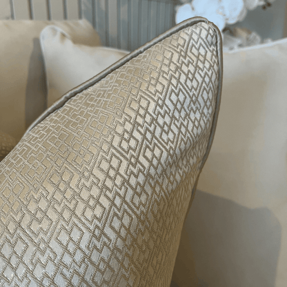 Cyrene Taupe Metallic Geometric Cushion Cover - 50x50cm Textiles