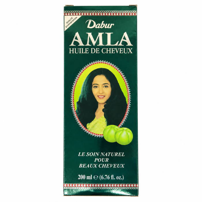 Dabur Amla Hair Oil, nourishing hair care oil enriched with amla extract, designed to moisturize the scalp, condition hair, and leave it looking smooth, shiny, and healthy.