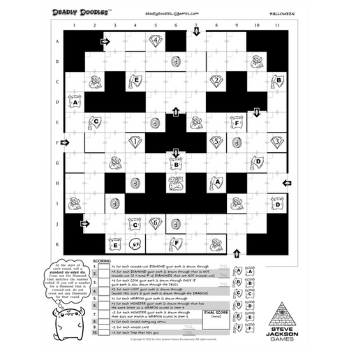 Deadly Doodles Halloween Score Pad
