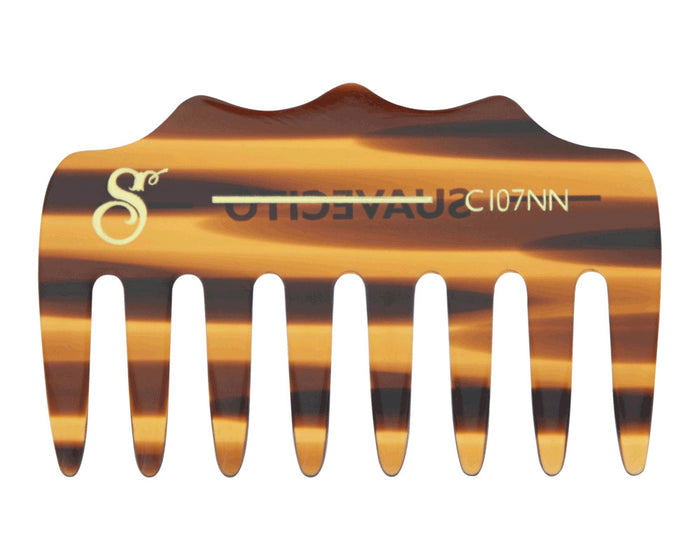 Deluxe Amber Rake Pocket Comb S Logo Side