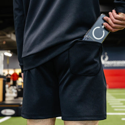 Youth Black Jacquard Baseball Performance Shorts