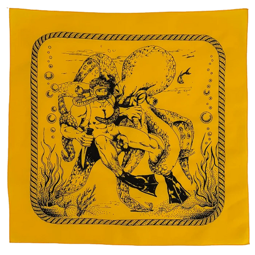 Diver & Octopus gold Bandana — Art by Dom “Etienne” Orejudos
