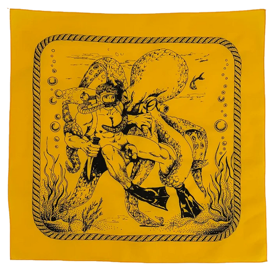 Diver & Octopus gold Bandana — Art by Dom “Etienne” Orejudos