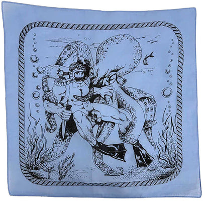 Diver & Octopus Light Blue Bandana — Art by Dom “Etienne” Orejudos