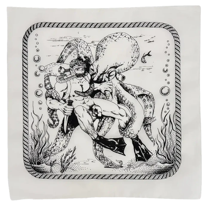 Diver & Octopus White Bandana — Art by Dom “Etienne” Orejudos