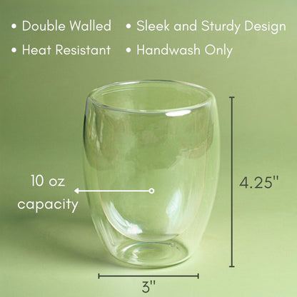 Double Walled Glass Teacup - Accessories - Full Leaf Tea Company