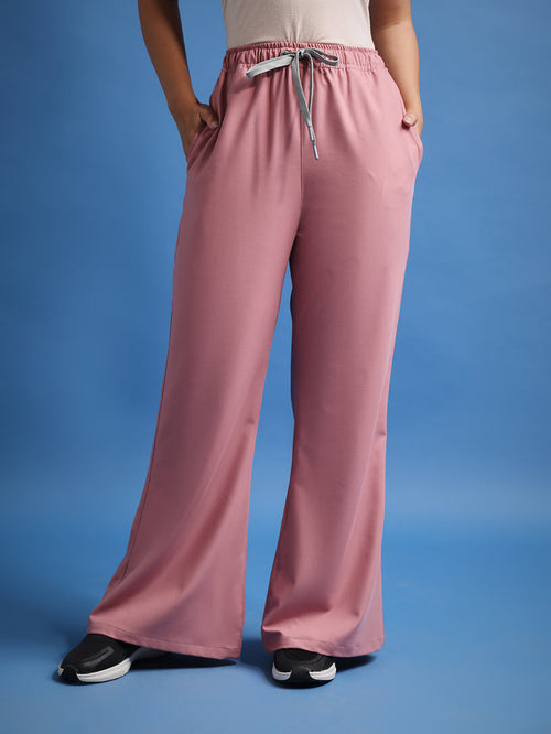 Dusty Pink (4Way) Stretchable Flared Pants