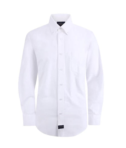 Eagle Stretch Neck Dress Solid Oxford Shirt In White