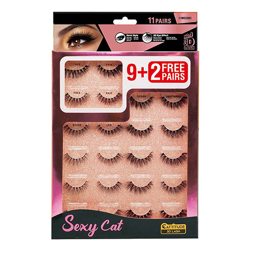 Ebin New York Cattitude 3D Eyelashes 11 Pairs