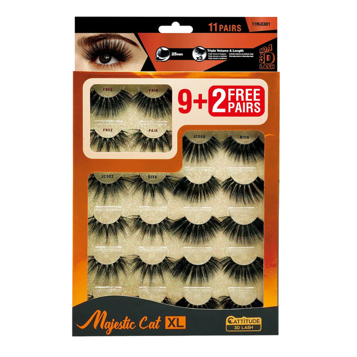 Ebin New York Cattitude 3D Eyelashes 11 Pairs